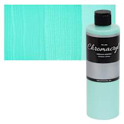 Chromacryl Students' Acrylics - Pastel Green, 16 oz bottle and swatch