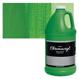 Chromacryl Students' Acrylic - Green Light, 64 oz bottle and swatch