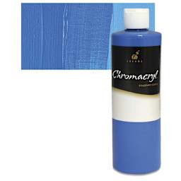Chromacryl Students' Acrylic - Cobalt Blue, 16 oz bottle and swatch