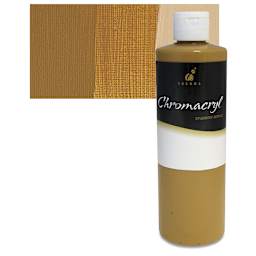 Chromacryl Students' Acrylic - Raw Sienna, 16 oz and swatch