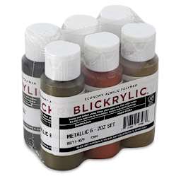 Blicrylic Student Acrylics-Set of 6 Metallics 2oz. Wrapped package of bottles.