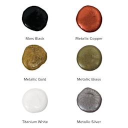 Blickrylic Student Acrylics - Metallic Colors, Set of 6 sample of colors