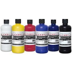 Blickrylic Student Acrylics - Mixing Color Set, Pack of 6 Colors, Pints set contents
