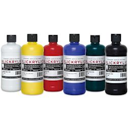 Blickrylic Student Acrylics - Basic Color Set, Pack of 6, Pints set contents