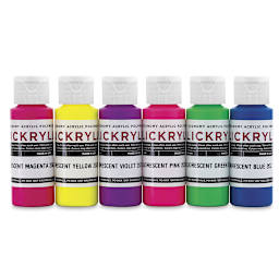 Blickrylic Student Acrylics - Fluorescent Colors, Set of 6, 2 oz Bottles, out of wrapping