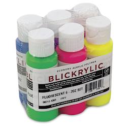 Blick Student Acrylics-Set of 6 Flourescents 2oz. Wrapped package of bottles.