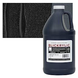 Blickrylic Student Acrylic - Mars Black, Half Gallon and swatch