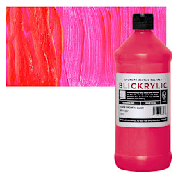 Blickrylic Student Acrylic - Fluorescent Magenta, Quart and swatch