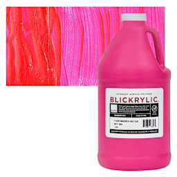 Blickrylic Student Acrylic - Fluorescent Magenta, Half Gallon and swatch