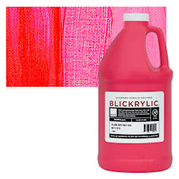 Blickrylic Student Acrylic - Fluorescent Red, Half Gallon and swatch