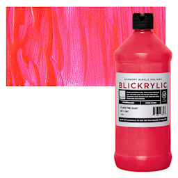 Blickrylic Student Acrylic - Fluorescent Pink, Quart and swatch