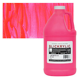 Blickrylic Student Acrylic - Fluorescent Pink, Half Gallon and swatch