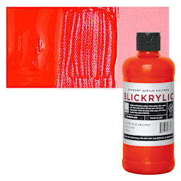 Blickrylic Student Acrylic - Fluorescent True Red, Pint and swatch