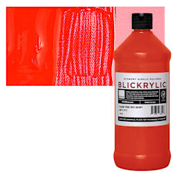 Blickrylic Student Acrylic - Fluorescent True Red, Quart and swatch