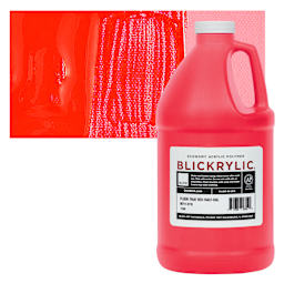 Blickrylic Student Acrylic - Fluorescent True Red, Half Gallon and swatch