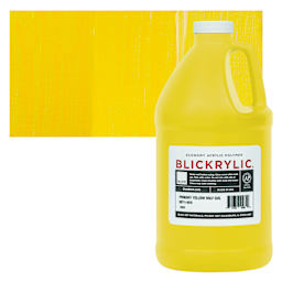 Blickrylic Student Acrylic - Primary Yellow, Half Gallon and swatch