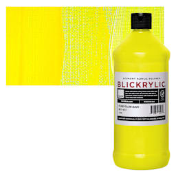 Blickrylic Student Acrylic - Fluorescent Yellow, Quart and swatch