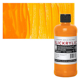 Blickrylic Student Acrylic - Fluorescent Yellow Orange, Pint and swatch