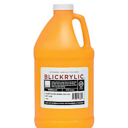 Blickrylic Student Acrylics - Fluorescent Yellow Orange, Half Gallon