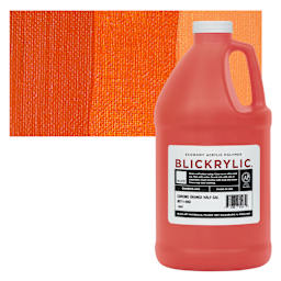 Blickrylic Student Acrylic - Chrome Orange, Half Gallon and swatch