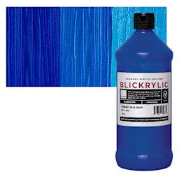 Blickrylic Student Acrylic - Primary Blue, Quart and swatch
