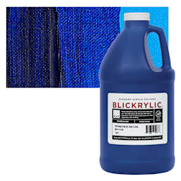 Blickrylic Student Acrylic - Phthalo Blue, Half Gallon and swatch