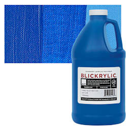 Blickrylic Student Acrylic - Cobalt Blue, Half Gallon and swatch