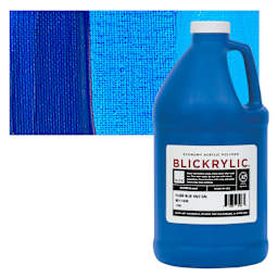 Blickrylic Student Acrylic - Fluorescent Blue, Half Gallon and swatch