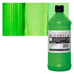 Blickrylic Student Acrylic - Fluorescent Green, Quart and swatch