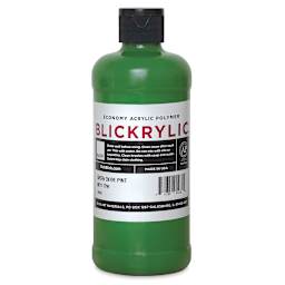 Blickrylic Student Acrylic-Green Oxide 16oz. Front of bottle.