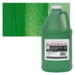 Blickrylic Student Acrylic - Green Oxide, Half Gallon and swatch