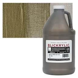 Blickrylic Student Acrylic - Metallic Brass, Half Gallon and swatch