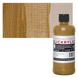 Blickrylic Student Acrylics - Metallic Gold, Pint and swatch