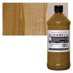Blickrylic Student Acrylics - Metallic Gold, Quart and swatch