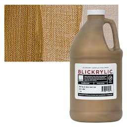 Blickrylic Student Acrylics - Metallic Gold, Half Gallon and swatch