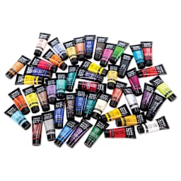 Liquitex Basics Acrylic Paints - Set of 48, Assorted Colors, 22 ml, pile of tubes