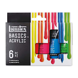 Liquitex Basics Acrylic Set - Set of 6 Fluorescent, 0.74 oz Tubes (in packaging)
