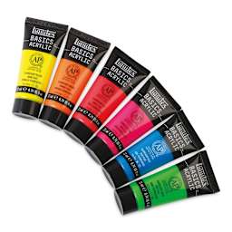 Liquitex Basics Acrylic Set - Set of 6 Fluorescent, 0.74 oz Tubes 