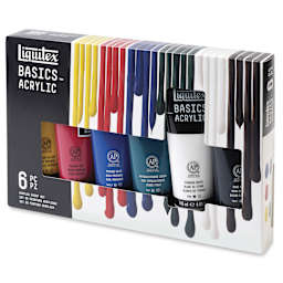 Liquitex Basics Acrylic Paints - Set of 6, Primary Colors, 118 ml