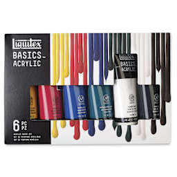 Liquitex Basics Acrylic Paints - Set of 6, Primary Colors, 118 ml, front of package