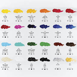 Liquitex Basics Acrylic Paints - Set of 24, Best Sellers, 22 ml, swatches