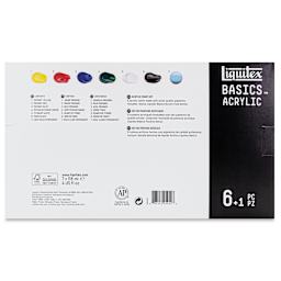 Liquitex Basics - Primary Colors Plus, Set of 7, 118 ml back of package