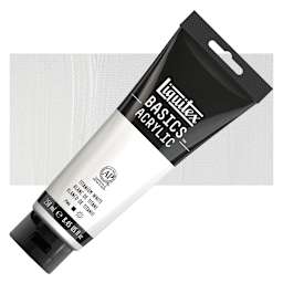 Liquitex Basics Acrylic Paint - Titanium White, 8.5 oz Tube and swatch