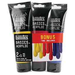 Liquitex Basics Acrylic Paints - Set of 3, Primary Colors, 118 ml