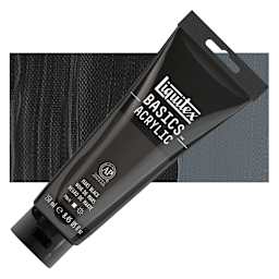 Liquitex Basics Acrylic Paint - Mars Black, 8.5 oz Tube and swatch