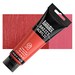 Liquitex Basics - Metallic Red, 118 ml tube and swatch