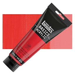 Liquitex Basics Acrylic Paint - Cadmium Red Medium Hue, 8.5 oz Tube and swatch
