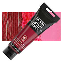 Liquitex Basics Acrylic Paint - Alizarin Crimson Hue, 4 oz tube and swatch
