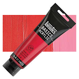 Liquitex Basics Acrylic Paint - Primary Red, 4 oz tube and swatch