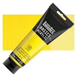 Liquitex Basics Acrylic Paint - Cadmium Yellow Light Hue, 8.5 oz Tube and swatch